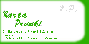 marta prunkl business card